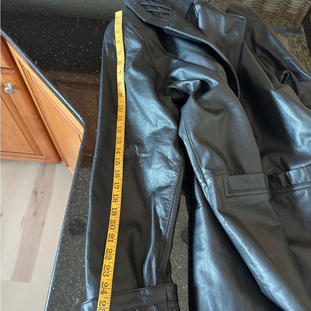 Jacqueline Ferrar Black Leather Trench Coat - Picture 10 of 10